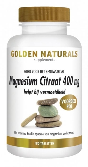 GOLDEN NATURALS MAGNESIUM CITRAAT 400 MG 180 VEGA TABL